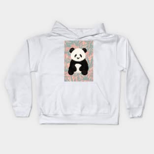 Panda Bear with a Pink Background Kids Hoodie